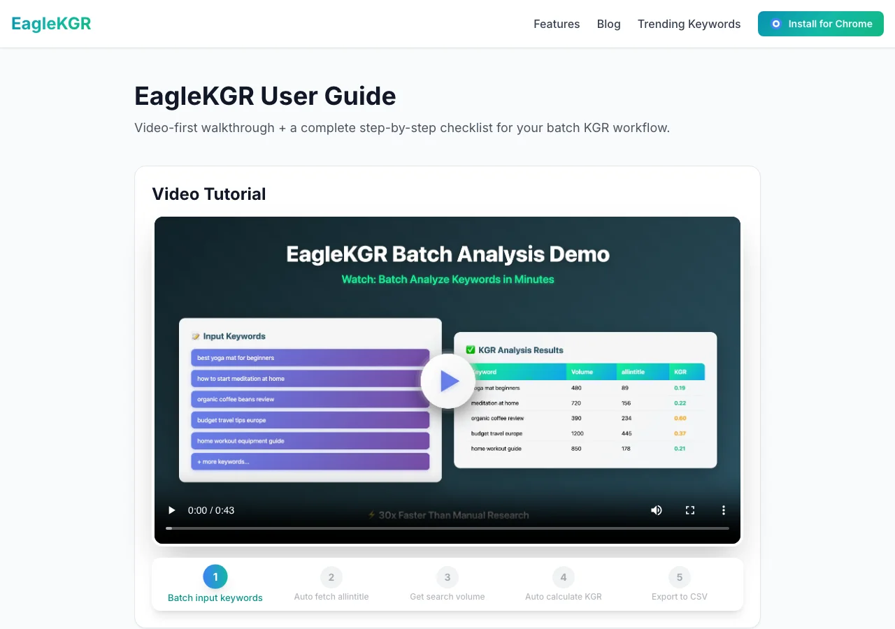 Long-Tail Keyword Research with KGR Batch Mode