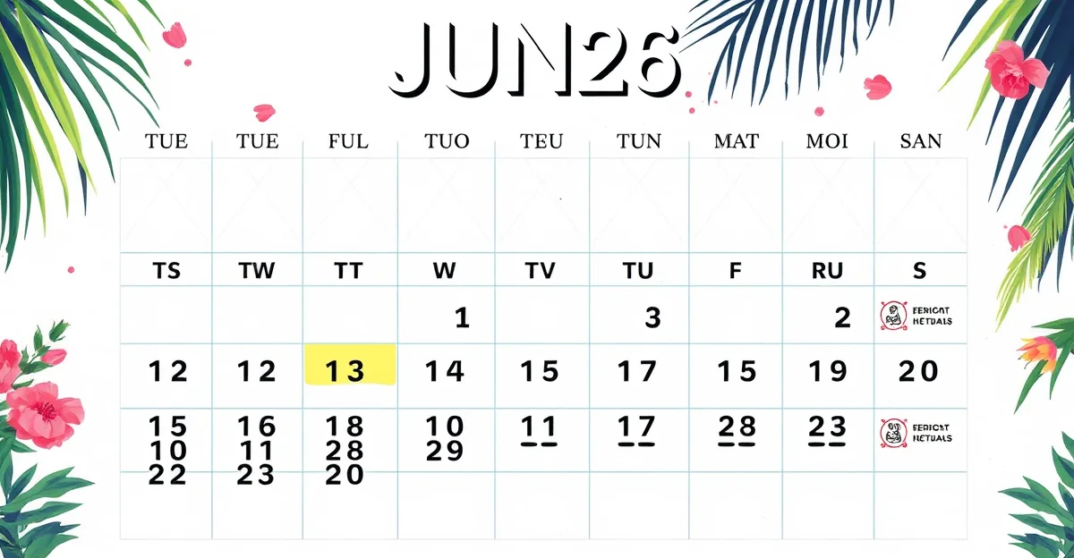 june 2026 calendar trending keyword
